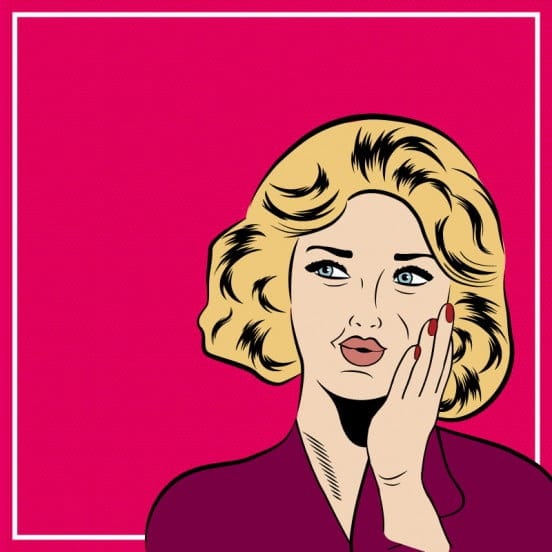 Pop art of a lady looking surprised