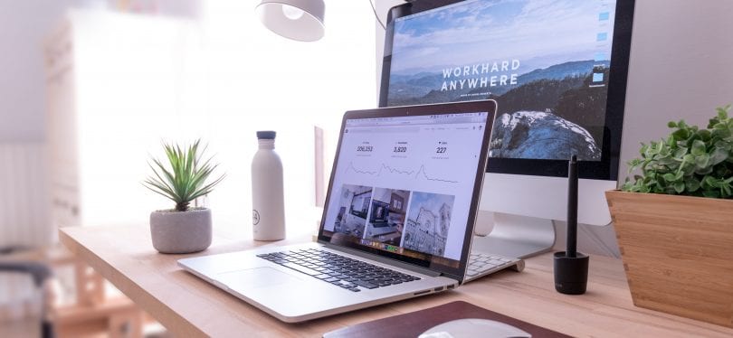 laptop on a desk
