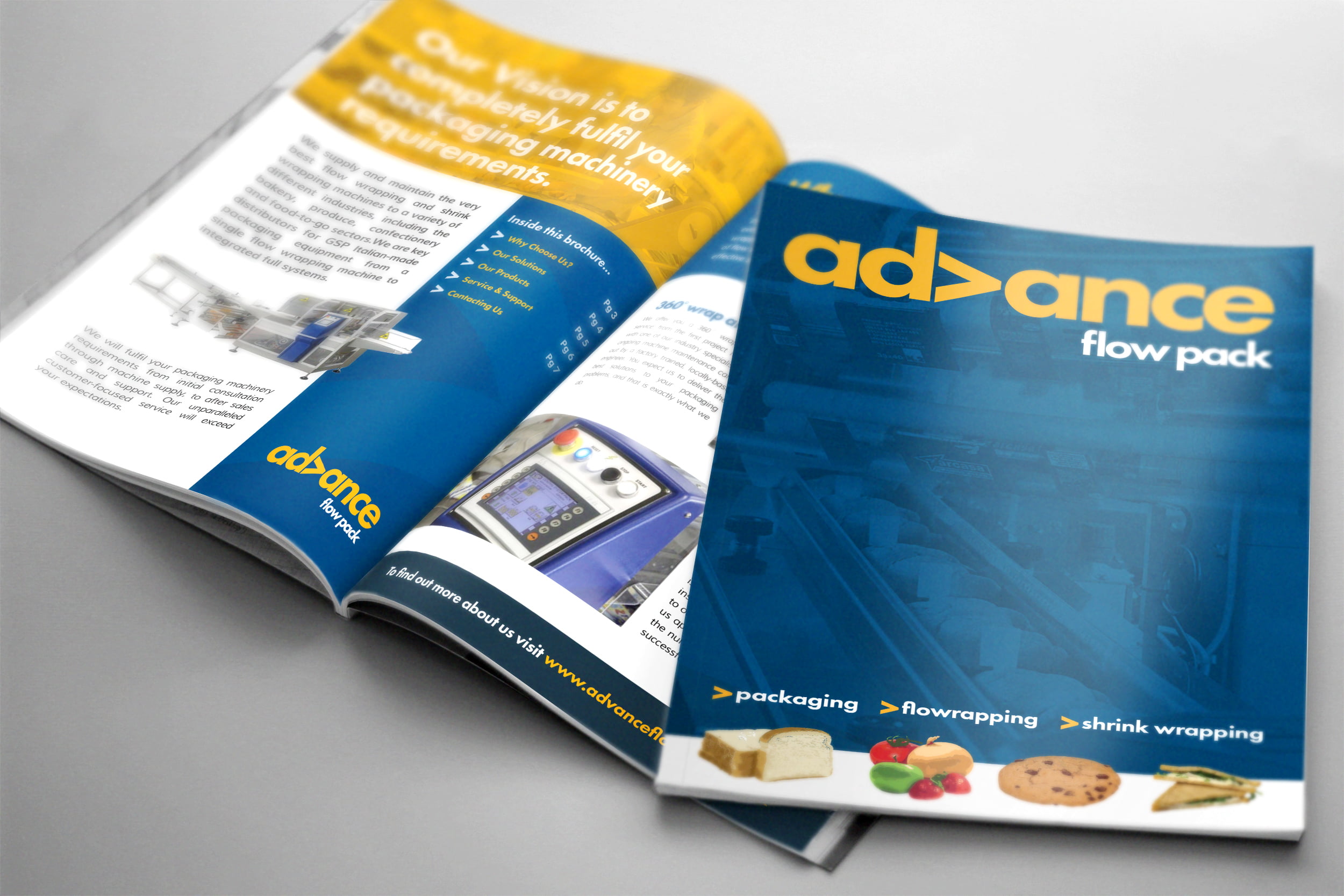 Advance Flow Pack brochure design